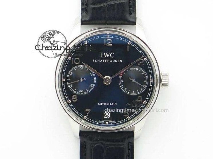 MIROTIME 0412 EasyCare Portuguese Real PR IW500705 ZF 1:1 Best Edition On Blue Leather Strap A52010 V 7310